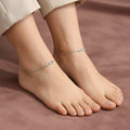 Silver Infinity Zircon Anklet