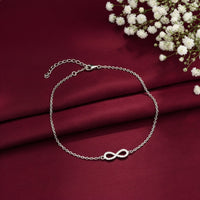 Silver Infinity Zircon Anklet