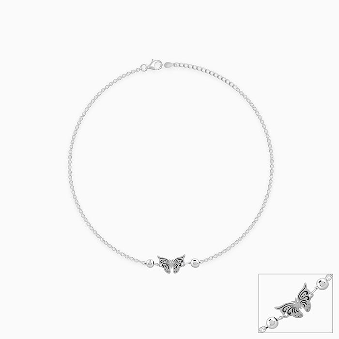 Silver Gypsy Butterfly Anklet