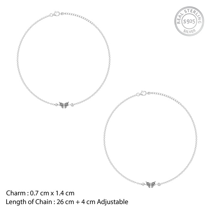 Silver Gypsy Butterfly Anklet