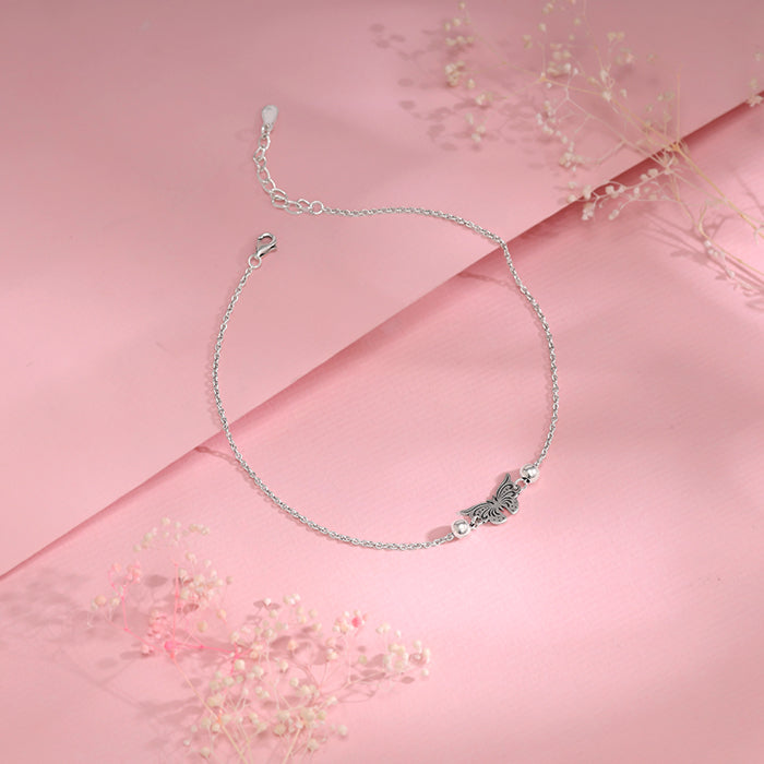 Silver Gypsy Butterfly Anklet