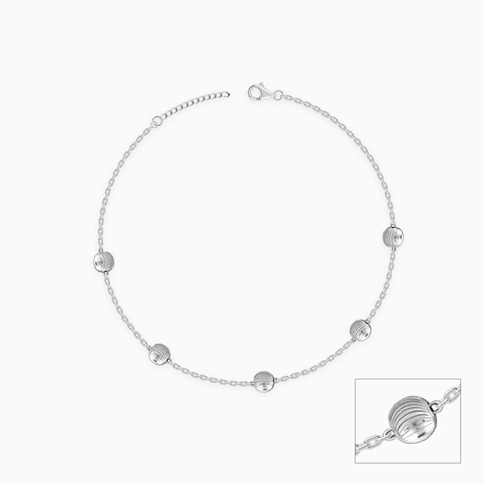 Silver Bohemian Beaded Anklet