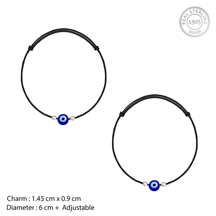 Silver Evil Eye Anklet