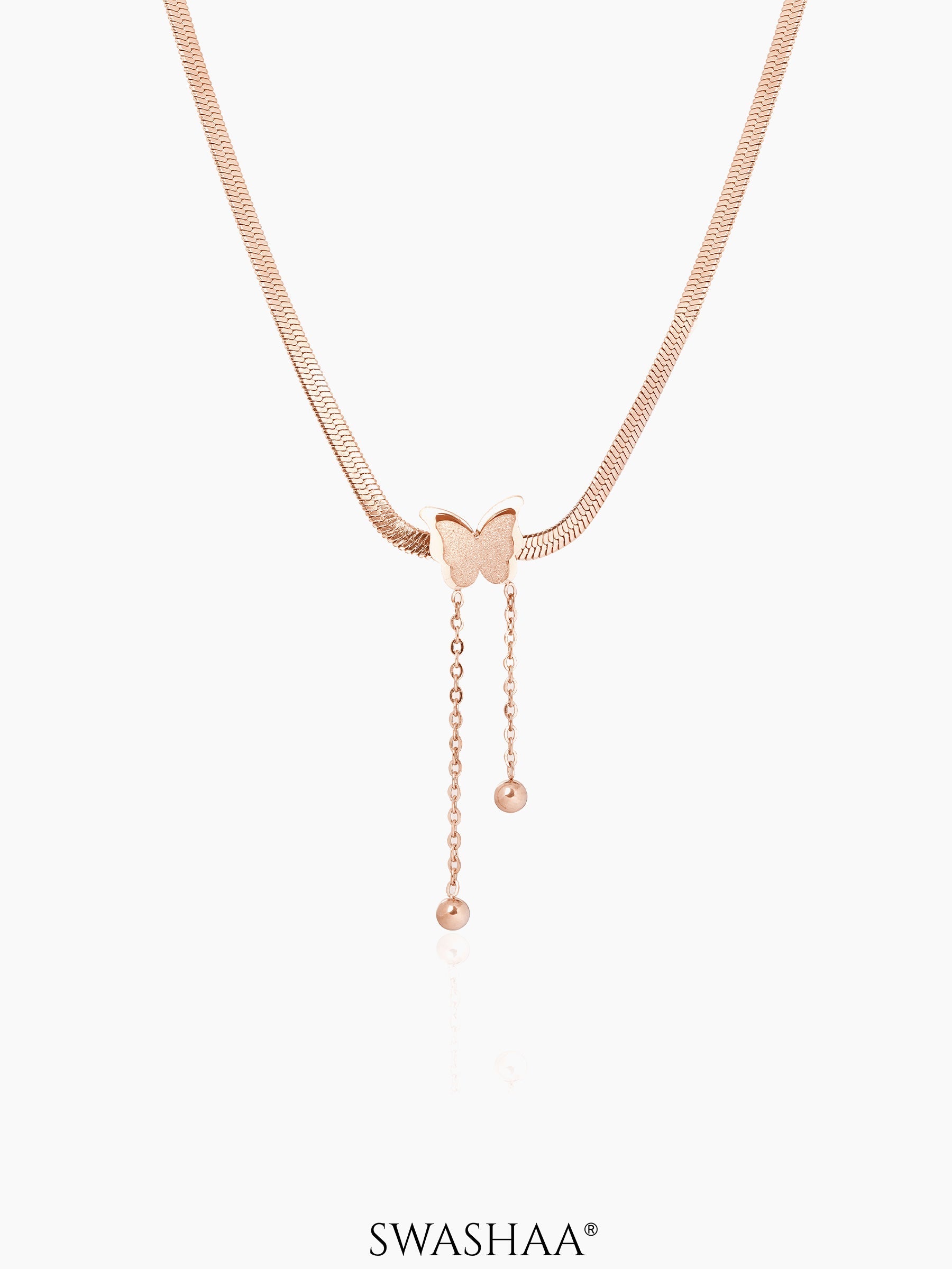 Butterfly Snake Chain 18K Gold Plated Necklace