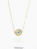 Camilla Diamond Evil Eye 18K Gold Plated Chain Pendant Necklace