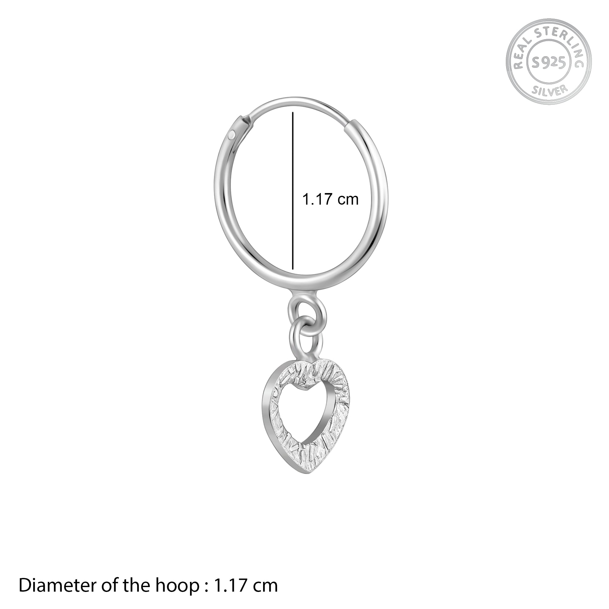 Silver Small Heart Drop Earrings