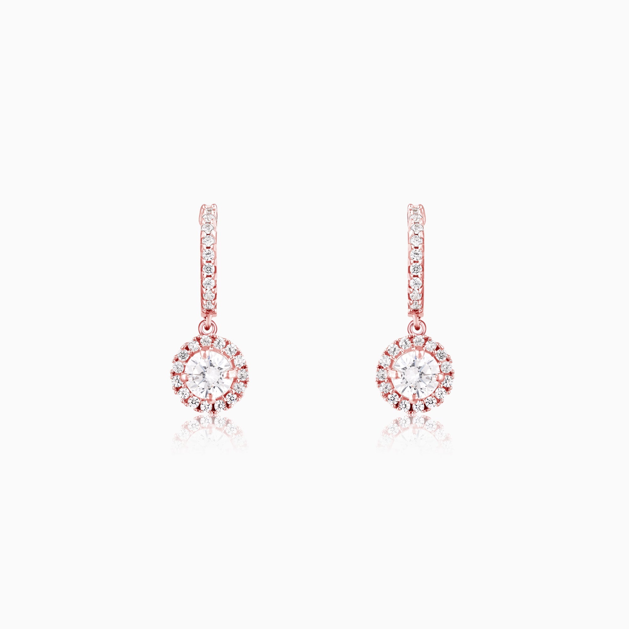 Rose Gold Zircon Drizzle Drop Earrings