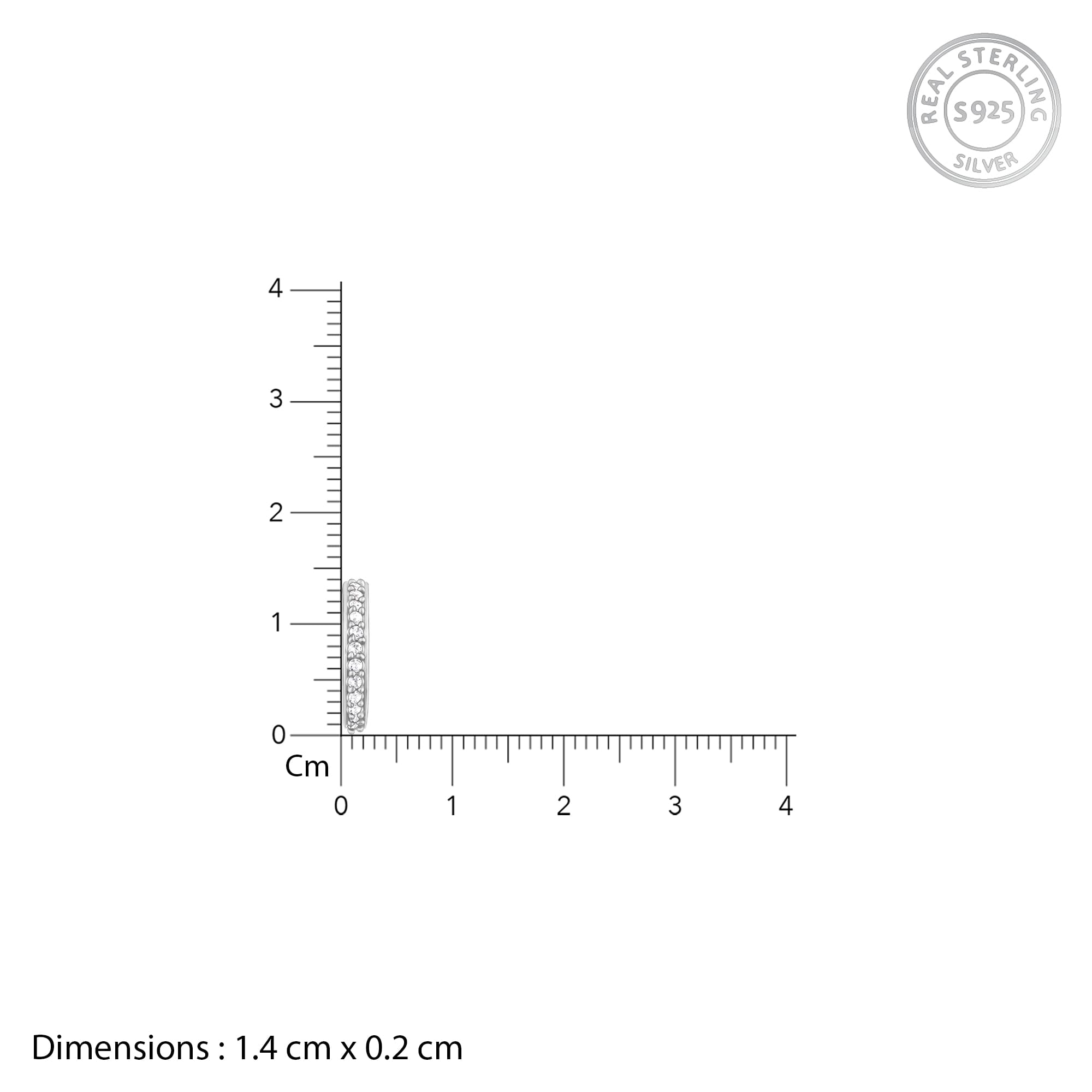 Silver Zircon Shining Hoop Huggies Earrings