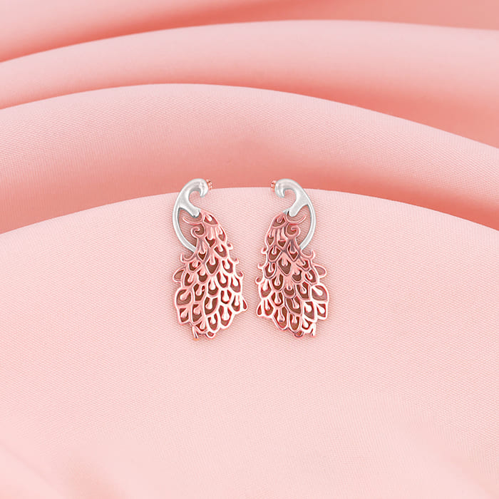 Anushka Sharma Rose Gold Peacock Earrings