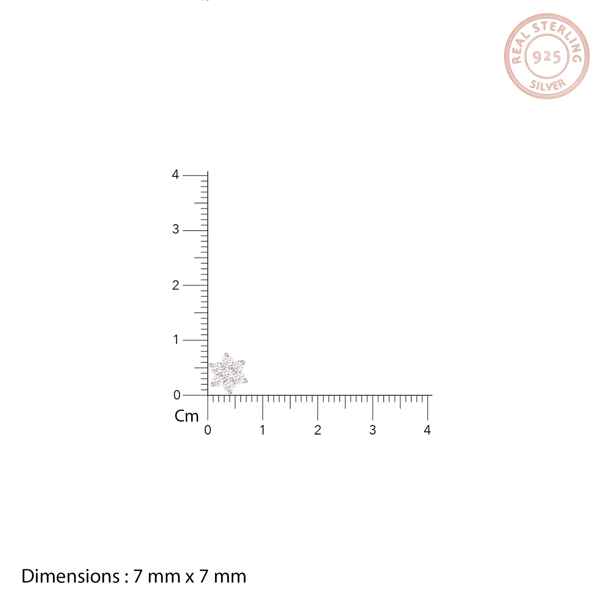 Rose Gold Shining Flower Studs