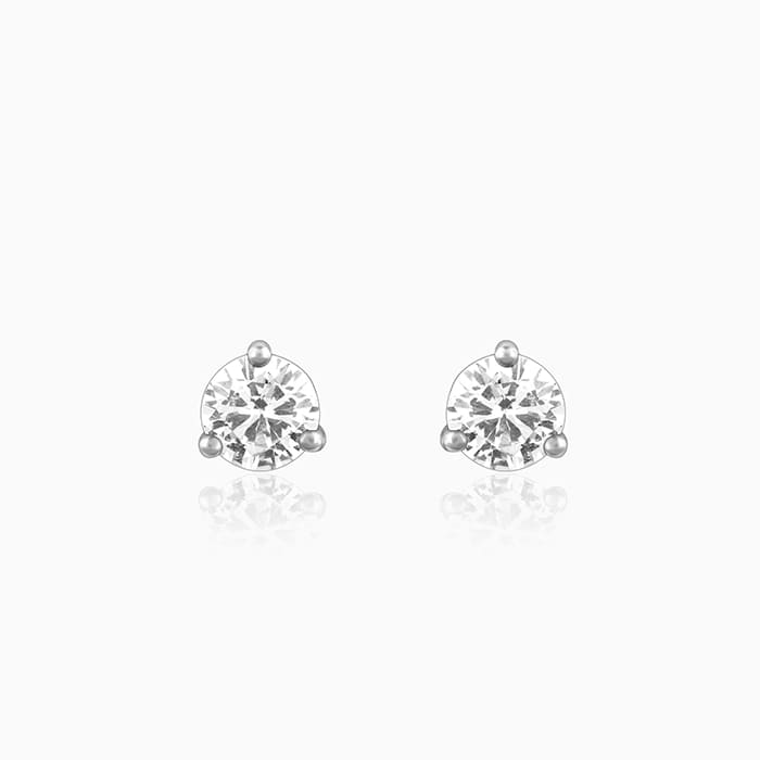 Silver Zircon Mini Studs