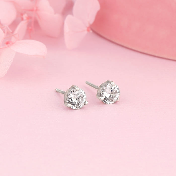 Silver Zircon Mini Studs