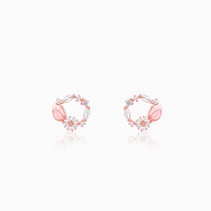 Rose Gold Enchanted Wreath Stud Earrings
