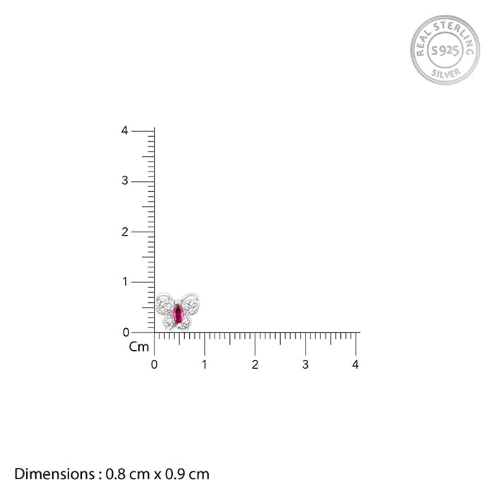 Silver Pop Pink Studded Butterfly Studs