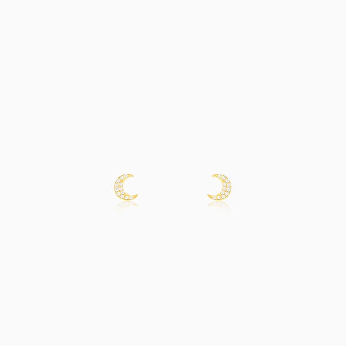 Anushka Sharma Golden Crescent Zircon Tiny Earrings