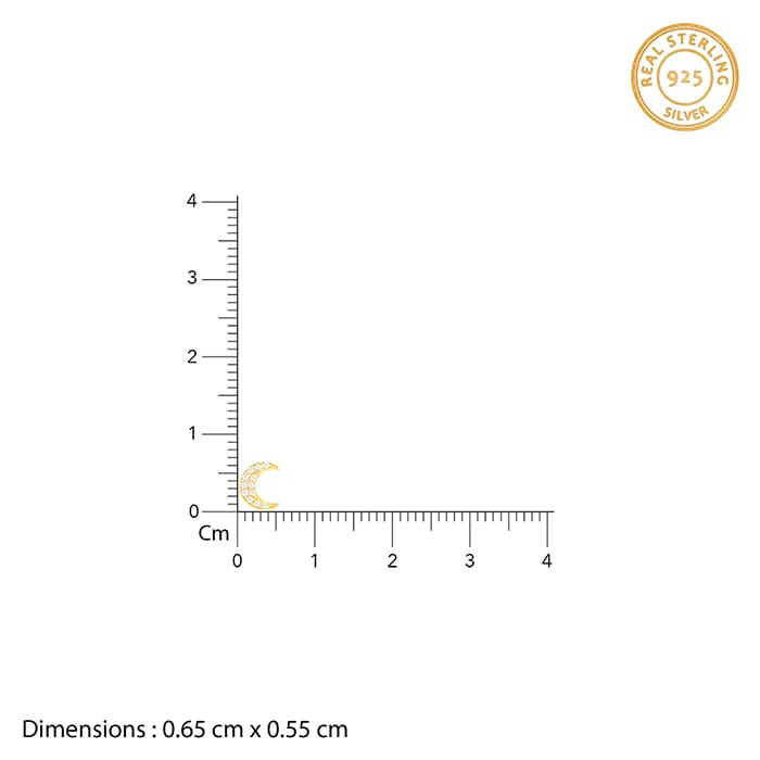Anushka Sharma Golden Crescent Zircon Tiny Earrings