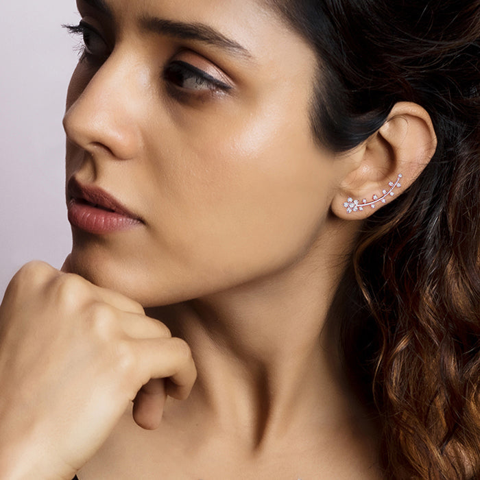 Buy Rose Gold Floral Branch Ear Cuffs for Girls Online