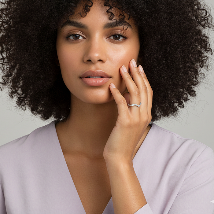 Silver Solid Shine Vanki Ring