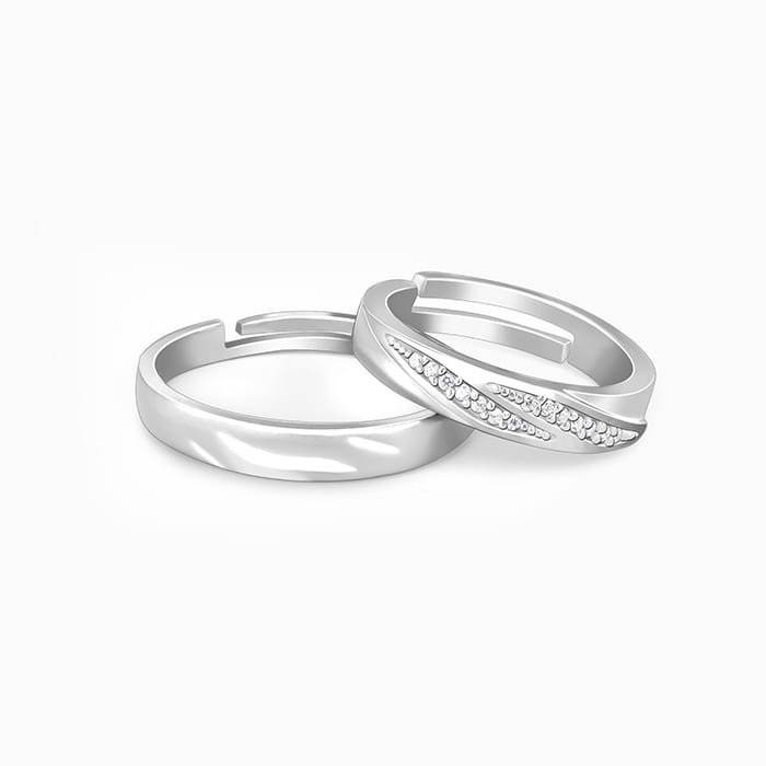 Buy Silver Vintage Couple Band -Couple Ring Design at Best Price