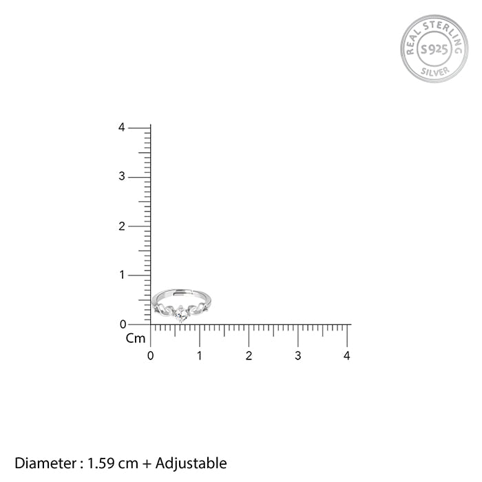 Silver Zircon Beachy Waves Ring