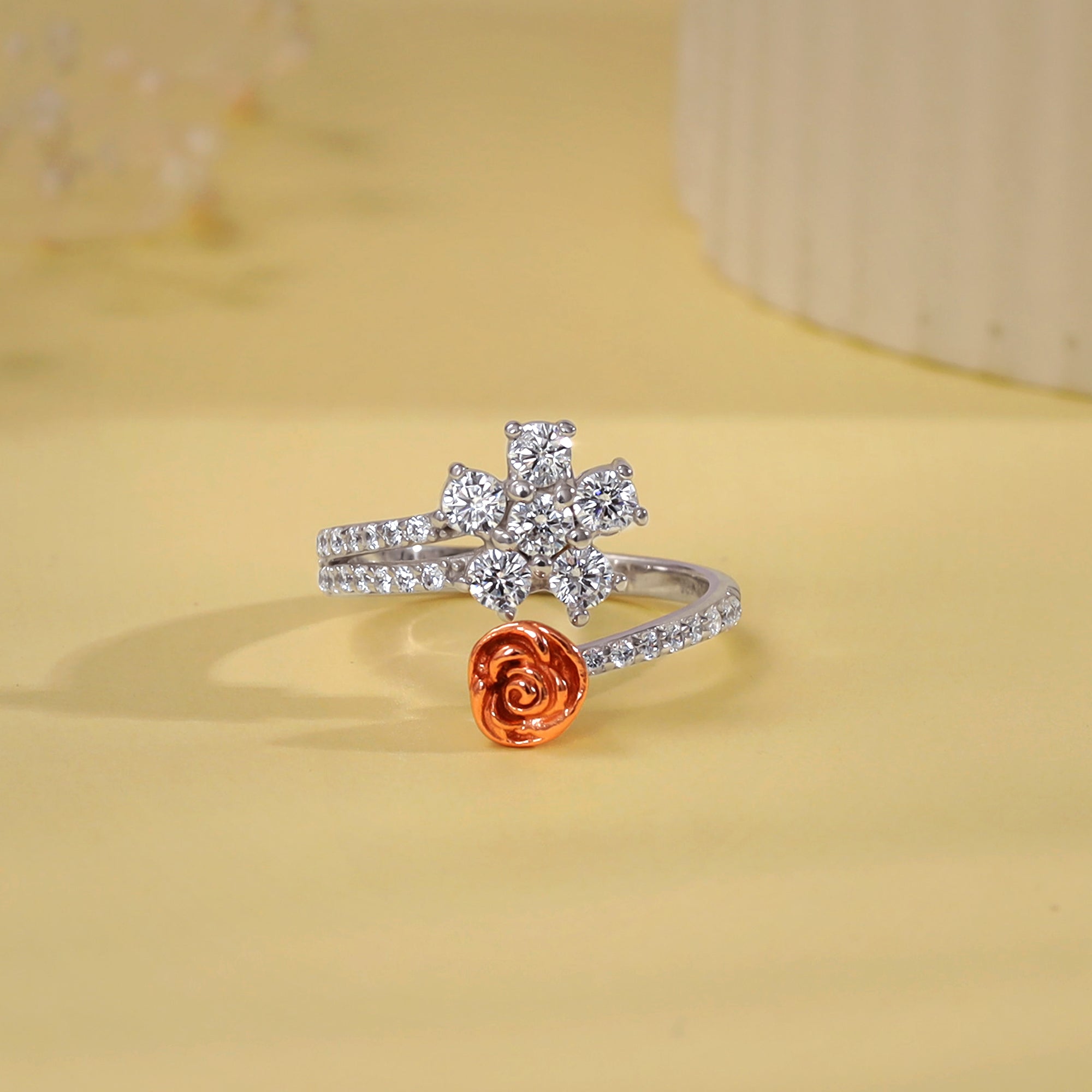 Anushka Sharma Silver Studded Rose Ring