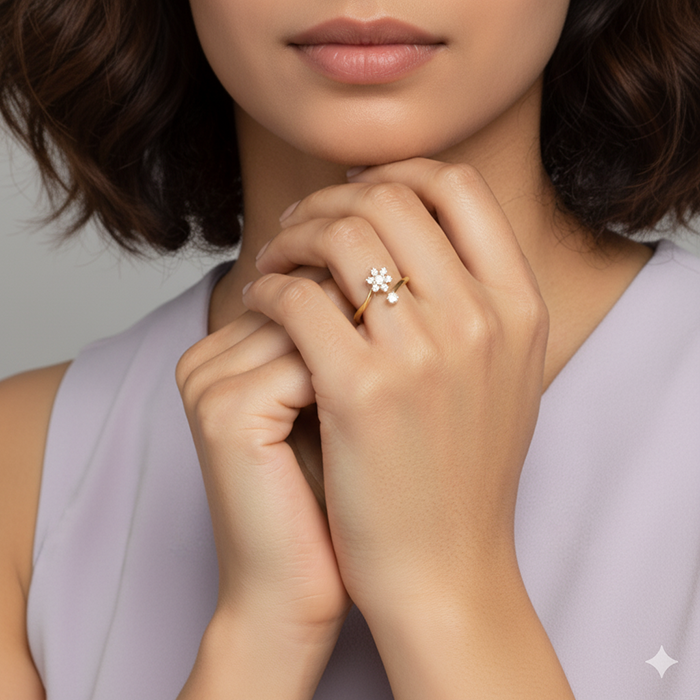 Anushka Sharma Golden Blooming Flower Ring