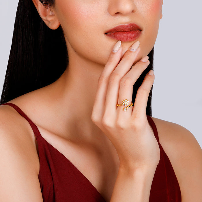 Anushka Sharma Golden Blooming Flower Ring