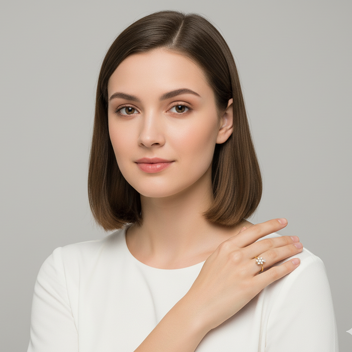 Anushka Sharma Golden Blooming Flower Ring