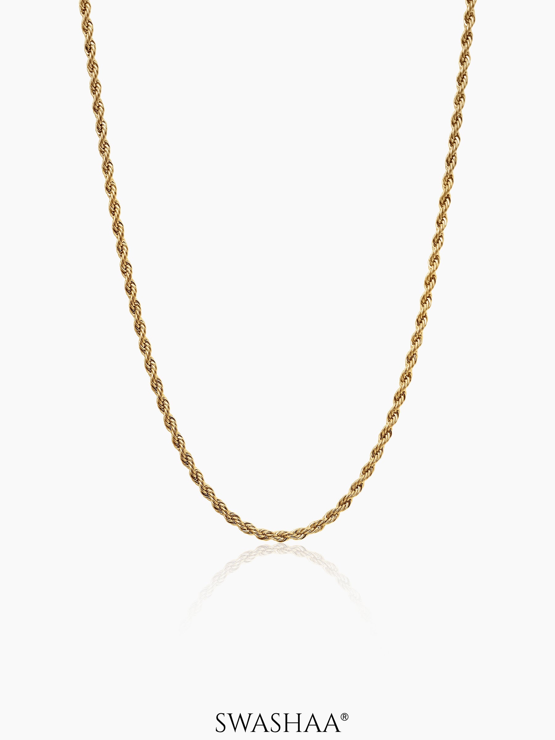 Rope Twisted Texture 18K Gold Plated Women's Chain