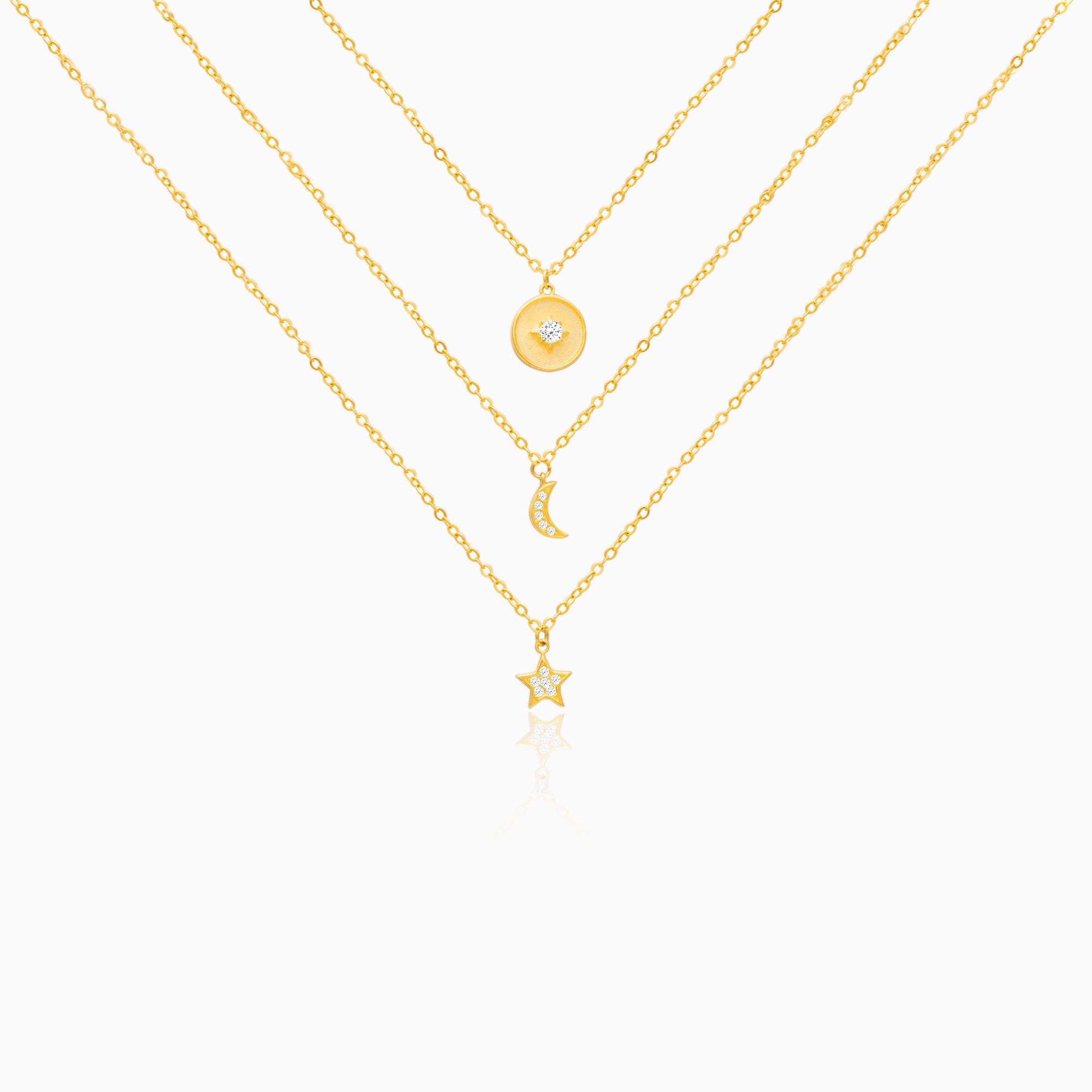 Anushka Sharma Golden Layered Constellation Charm Necklace