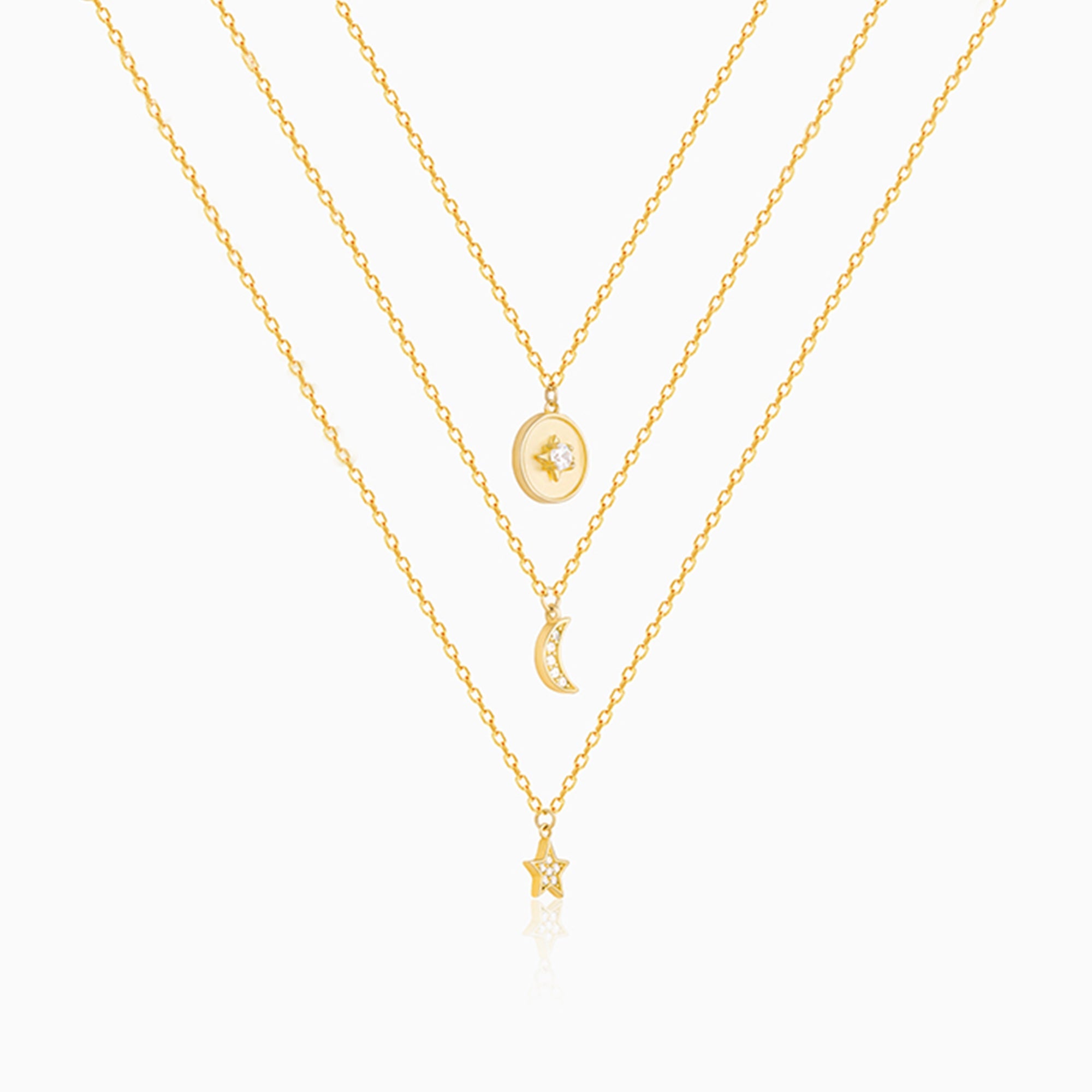 Anushka Sharma Golden Layered Constellation Charm Necklace
