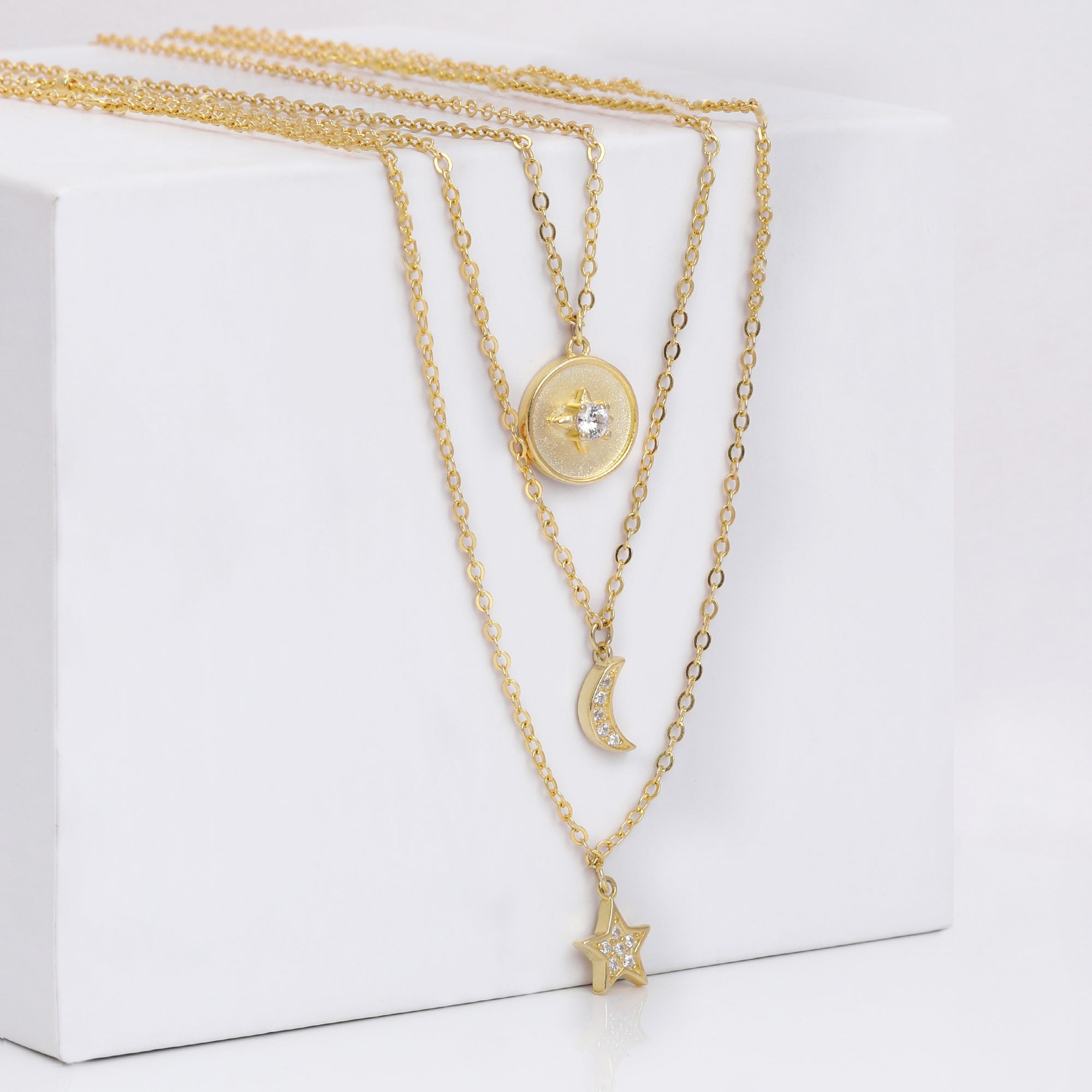 Anushka Sharma Golden Layered Constellation Charm Necklace